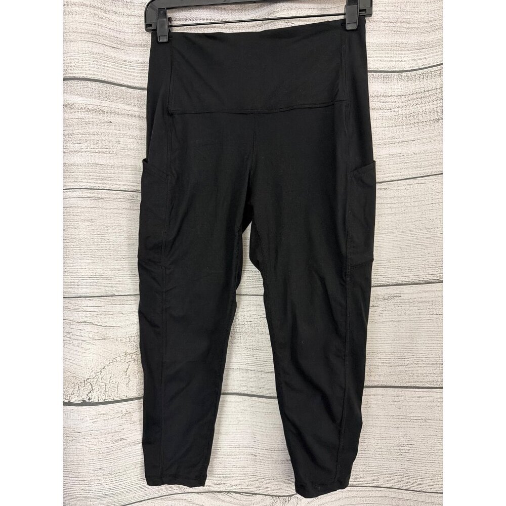 Leggings Depot Black Capri Leggings W Pockets Size M